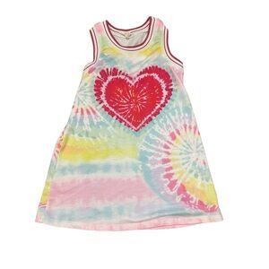 Hannah Banana Girls Heart Tie Dye Sleeveless Knit Dress, Size 6X